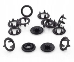 Zatrzaski, Napy SPRINGI 9,5 mm Oxyda czarne 50 kpl