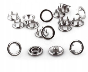 Zatrzaski, Napy SPRINGI 9,5 mm Srebrne 50 kpl