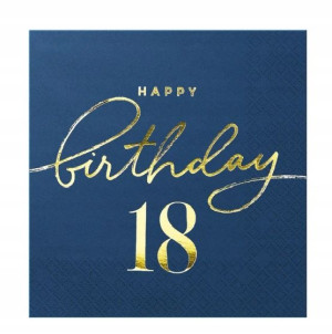 Serwetki papierowe 18 urodziny granatowe 10szt