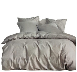 Pościel 100% satyna bawełniana 160x200 dwustronna CW-1420 Premium szara
