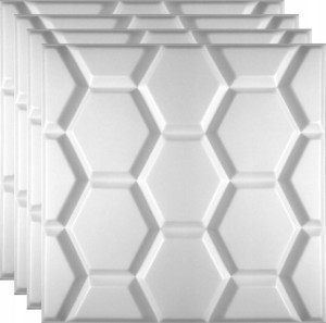 Panele Białe Kasetony Sufitowe 3d Hexagon 1m2