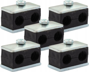5X obejma uchwyt mocowanie 2x10mm do rur przewodów