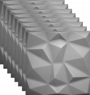 Panele Ścienne Szare Kasetony 3d Diament 2m2