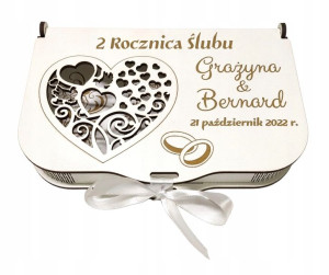 Pamiątka 2 II rocznica ślubu druga na pieniądze