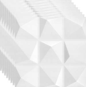 Panele Ścienne Kasetony 3d Piramida Biała 2m2