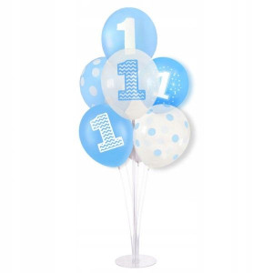 Zestaw balonów roczek niebieski +Stojak na balony