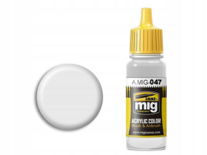 Farba akrylowa Satin white A.MIG047 AMMO Mig