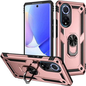 Etui Pancerne Armor Ring Holder Do Huawei P20 Lite Różowe + Szkło