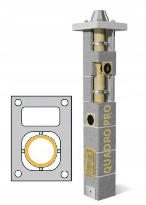 Komin Schiedel Quadro Pro 9m fi 120 28/44 Gaz +1W