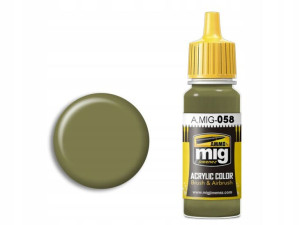 Farba akrylowa Light green khaki A.MIG058 AMMO Mig