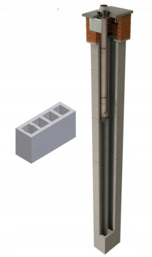 Komin ceramiczny Jawar K fi 80 68x24 9m gaz + 3W