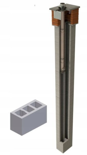 Komin ceramiczny Jawar K fi 80 52x24 9m gaz + 2W