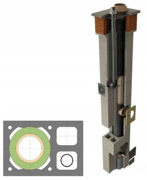 Komin ceramiczny Jawar Kompakt fi 160 + 80 9m DUO