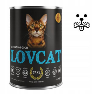 Karma superpremium LOVCAT Indyk z Gęsią 400 g