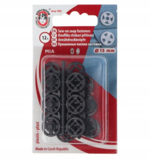 Zatrzaski plastikowe Napy przyszywane 13 mm 12 szt
