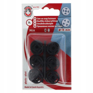 Zatrzaski plastikowe Napy przyszywane 15 mm 9 szt