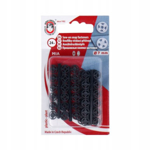 Zatrzaski plastikowe, Napy przyszywane 7 mm 24 szt