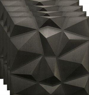 Panele Ścienne Czarne Kasetony 3d Diament 1m2
