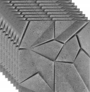 Kaseton 3d Beton Dekoracyjny Merkury 42 Zestaw 2m2