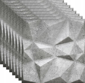 Kaseton Ścienny Beton Tynk 3d Diament 43 2m2
