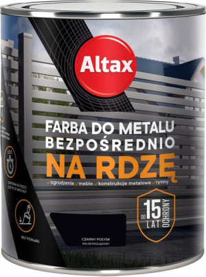 Farba do metalu na rdzę 750ml Czarny połysk