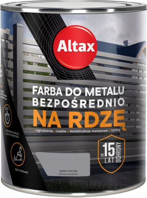 Farba do metalu na rdzę 750ml Szary połysk ALTAX