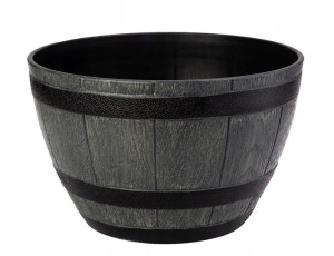 Donica okrągła skrzynka beczka BARREL 40 cm szary