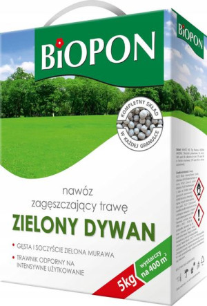 Biopon Zielony dywan nawóz zagęszczający trawę 5kg
