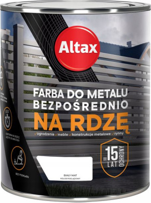 Farba do metalu na rdzę 750ml Biały Mat ALTAX