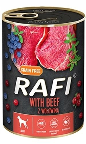 Rafi z wołowiną Karma mokra dla psa 400g puszka