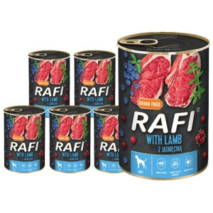 Rafi jagnięcina Karma mokra dla psa 400g 10 puszki