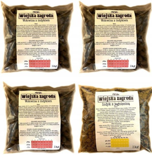 Wiejska Zagroda Wołowina z indykiem karma dla psa 3kg+1kg GRATIS