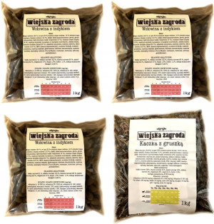 Wiejska Zagroda Wołowina z indykiem karma dla psa 3kg+1kg GRATIS