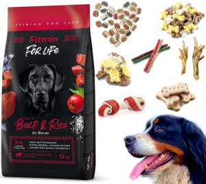 Fitmin for Life Beef & Rice 12kg karma dla psa + 101 gratis