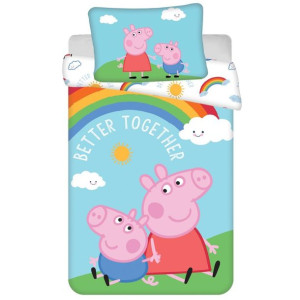 Pościel bawełna 100x135 + 40x60 Świnka Peppa