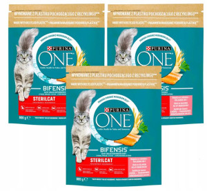 Sucha Karma PURINA ONE BIFENSIS Sterilcat Łosoś 3x 800g