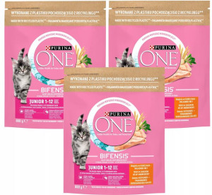 Sucha Karma PURINA ONE BIFENSIS JUNIOR kurczak 3x 800g