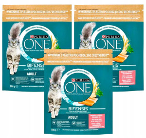 Sucha Karma PURINA ONE BIFENSIS ADULT Łosoś 3x 800g