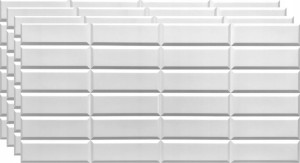 Mozaika, Panele Ścienne 3d Pcv Grey Seam Białe 4x