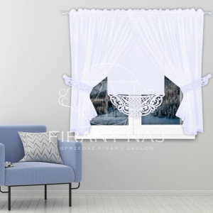 Gotowa firana 400x150 cm z panelem ażurowym 60x130 cm . Kolory