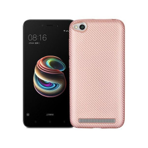 Etui Carbon Fiber Xiaomi Note 5a Różowo-złoty Cut For Finger Print