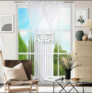 Panel ażurowy biały zdobiony cyrkoniami 120x250 cm