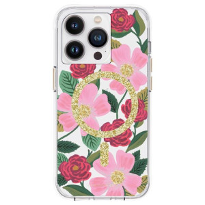Rifle Paper Clear Magsafe - Etui Iphone 14 Pro Zdobione Złotem