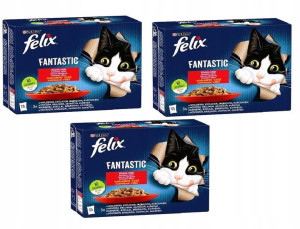 Mokra Karma PURINA FELIX FANTASTIC Wiejskie Smaki Mix Mięso 36x85g