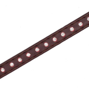 Pasek Z Ekoskóry Z Brokatem - Brązowy 10 Mm