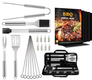 Zestaw akcesoriów do grilla 20W1 + 4x MATA GRILL