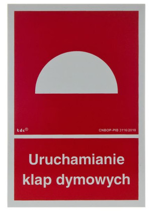 Znak uruchamianie klap dymowych BB 002