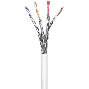 Skrętka CAT6 S/FTP AWG 27/7 Goobay biała 100m