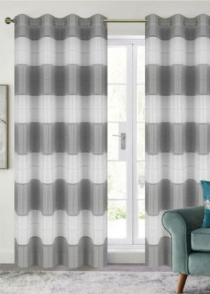 Zasłony gotowe w szerokie pasy. 145x250 cm. KOMPLET 2 SZT