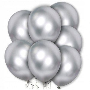 Zestaw Balony Chromowane Srebrne Balony